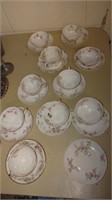pink rose tea cups and saucers