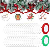 GUGELIVES 30 Pcs 3 Clear Christmas Ornaments