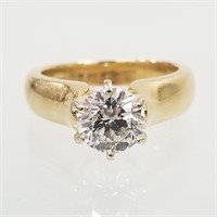 18K gold 1.25 ct natural diamond solitaire ring-