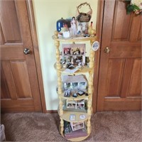 5 Tier Shelf, Miniature Doll Houses, Pottery
