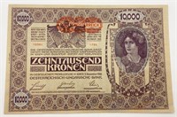 Austria/Hungary 10,000 Kronen Banknote, Venice,