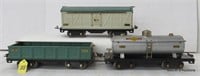 3 Lionel Std. Gage Freight Cars, Tattered OB