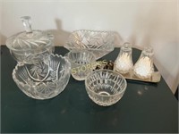 Crystal Bowls, Salt & Pepper, Etc.