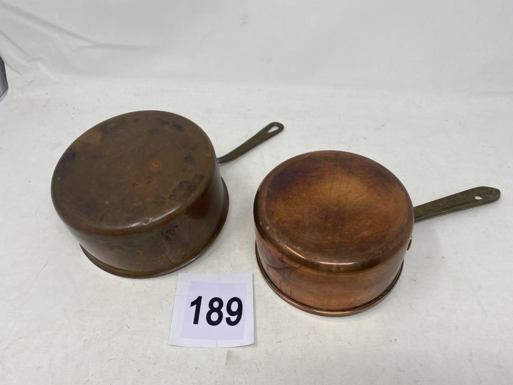 Pair of copper pans