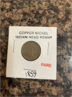 Rare 1859 Copper Nickel Indian Head Penny