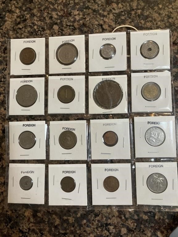 16 Foreign coins between 1930's and 2004