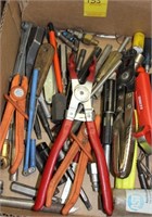 box of misc shop tools