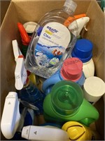 Cleaning supply box lot includes laundry