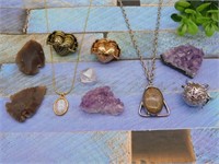 FOSSILS, STONE JEWELRY, ROUGH ROCK, GEMSTONES, MINERALS, ART