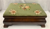 Antique Needlepoint Stool