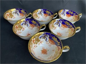 6 Royal Crown Derby English Tea Cups