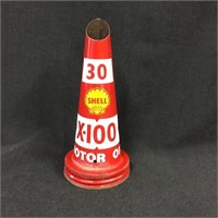 Shell X-100 30W oil bottle tin top