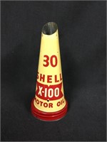 Shell X-100 30  oil bottle tin top