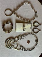Assorted silvertone jewelry