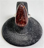 Vintage Large Baltic Amber Ring 10 Gr Size 7