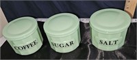 jadiete salt, coffee & sugar containers