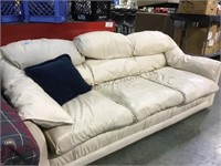CREAM COLORED  EMERSON LEATHER COUCH