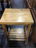 ROLLING BUTCHER BLOCK TABLE