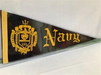 Antique Navy football pennant felt