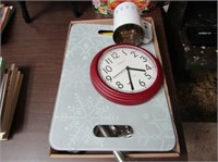 Household lot. Cutting board, clock and more.