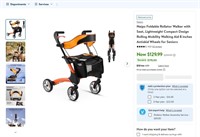 E9571  Naipo Foldable Rollator Walker 8 Wheels