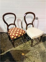 pair of open back side chairs