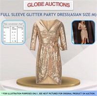 NEW FULL SLEEVE GLITTER PARTY DRESS(ASIAN SIZE:M)