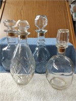 4 Vintage Glass Decanters