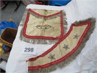 1800'S ODD FELLOWS SILK APRON/COLLAR