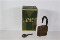 Yale Brass Lock with Key and Box