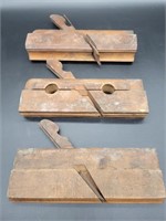 (3) Antique Woodworking Hand Planes / Shapers: