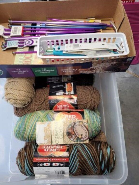 BOX GROUP YARN, KNITTING SUPPLIES