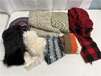 Assorted Infinity Scarves, Scarves, & Hat