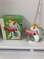 Fitz and Floyd Bunny Bloom teapot with box