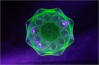 Uranium Glass Round Dish by Hazel Atlas 2
