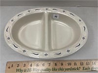 LONGABERGER OVAL DIVIDED DISH BLUE TRADITIONS