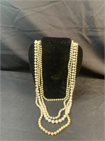 4 costume pearl necklaces
