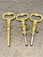 3 1880 Pocket Watch Keys