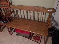 Pine Wood Spindle Bench (~5'L)