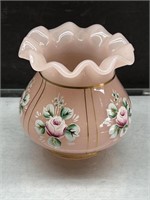 Shell Pink Glass Vase, made in Germany US-Zone