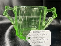 Uranium Depression Glass Cambridge Sugar Bowl