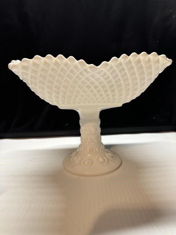 LE Smith Milk glass Compote