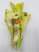 RARE CHINESE CARVING INSECTS ON BOK CHOY CABBAGE