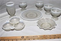 LOT - VINTAGE HOBNAIL GLASS