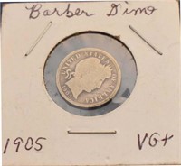 1905 BARBER DIME