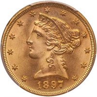 $5 1897 PCGS MS65