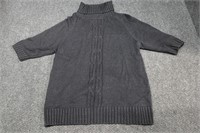Sag Harbor Cable Knit Short Sleeve Sweater Size L