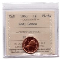 1963 Canada 1 Cent Prooflike ICCS