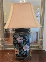 Decorative Floral Ceramic Lamp with Shade