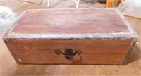Oak carpenter's tool box w/ drawer, 33" x 17" x 12
